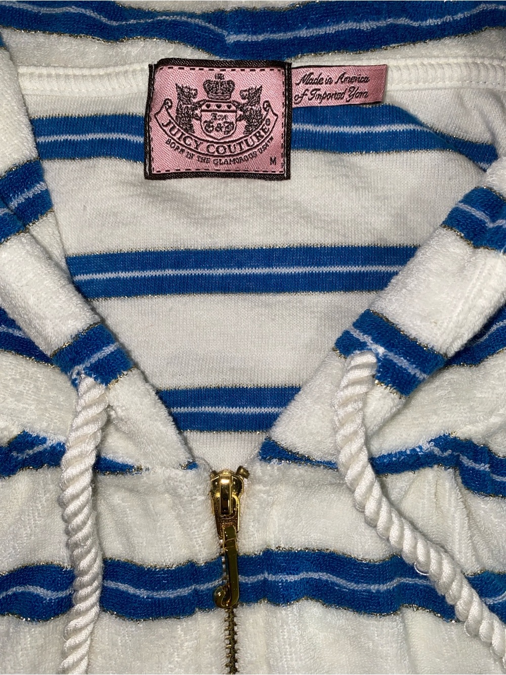 vintage Juicy Couture White and Blue Striped Terry set (see info) - Picture 8 of 9